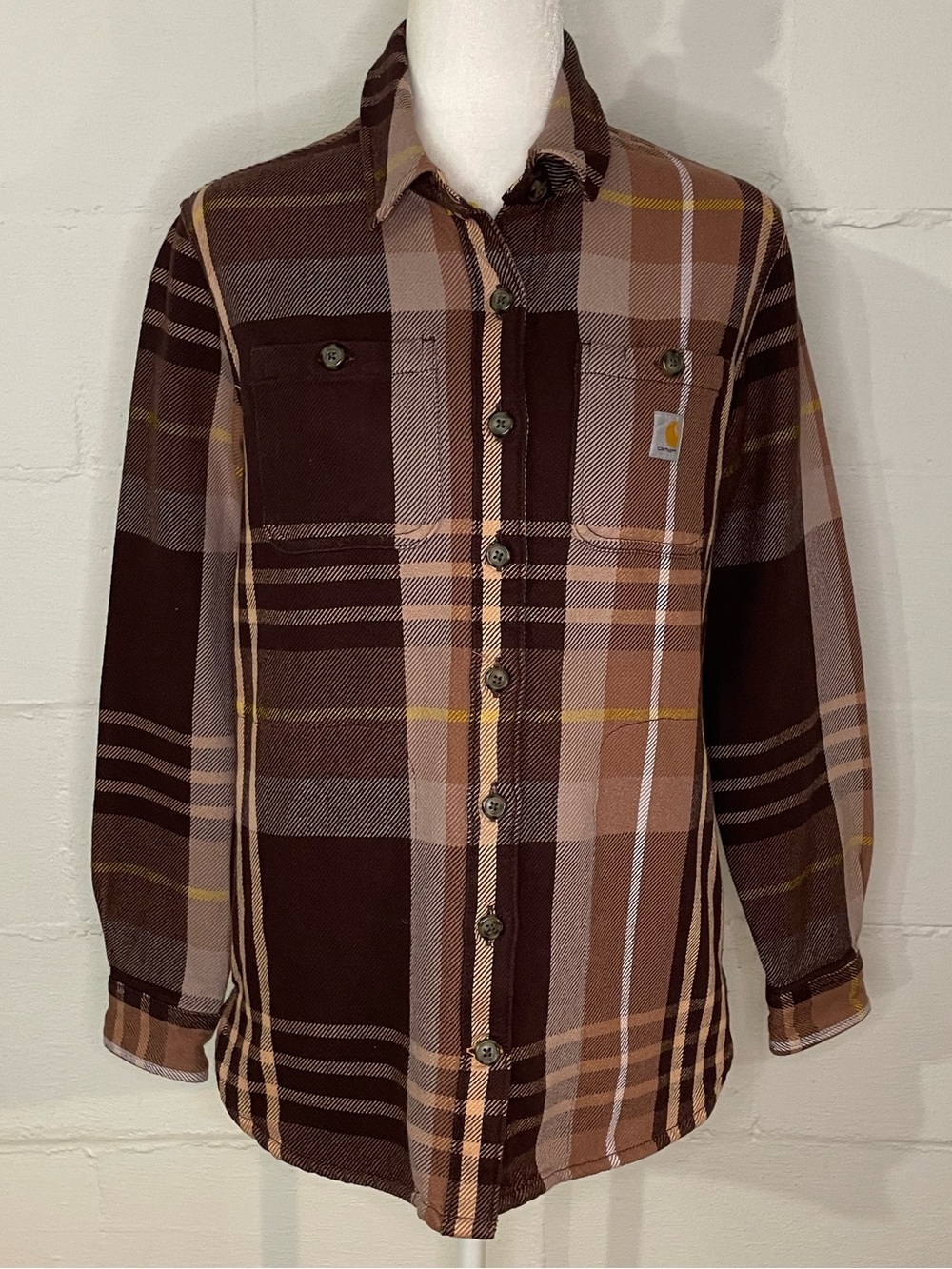 Carhartt Brown Plaid Button-Down Shirt
